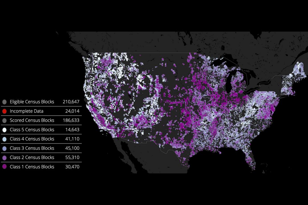 Map of the US showing data from Brian Wilson's presentation