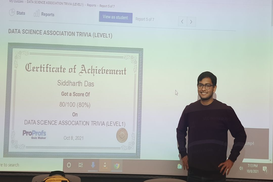 Photo of Siddharth Das at Trivia Night